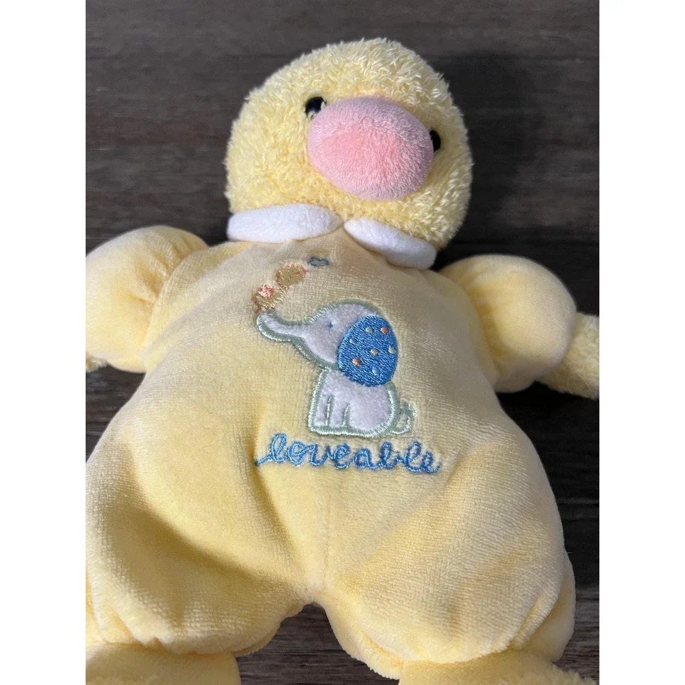 Vintage 2005 Carter's Terry Cloth Yellow‎ Baby Duck Rattle Plush